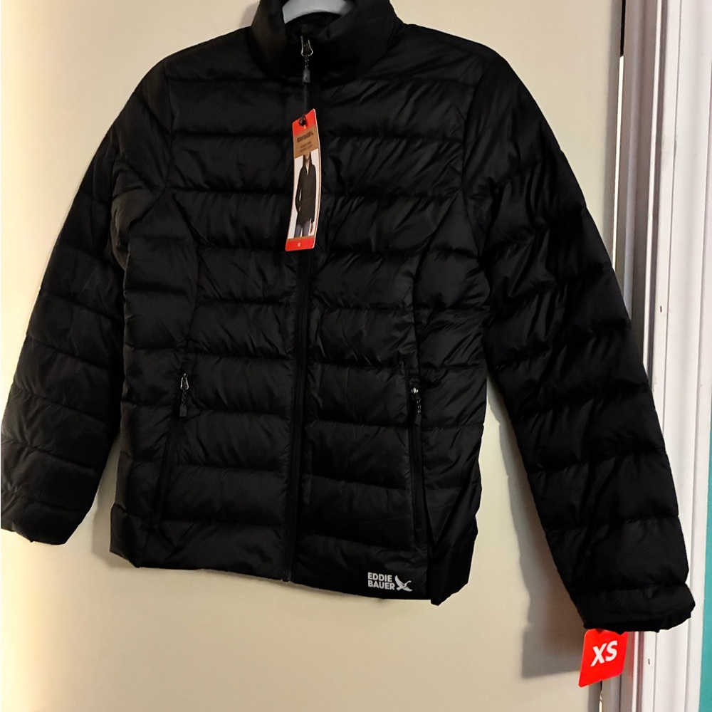 NWT Eddie Bauer Women's Black Down Packable Jacket (XS) - Picture 10 of 12
